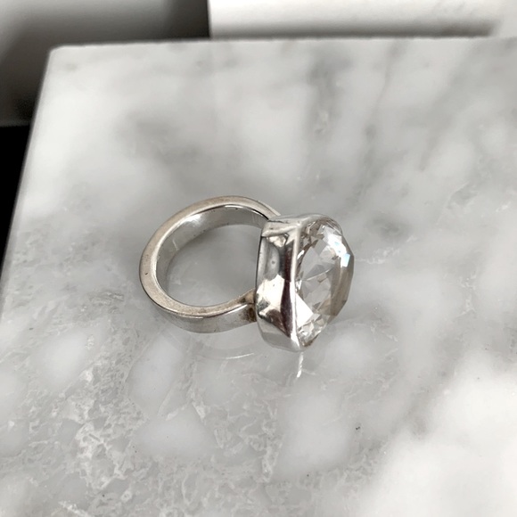 ❤️Host Pick❤️ Statement Cocktail Ring with large white teardrop stone - Picture 7 of 8
